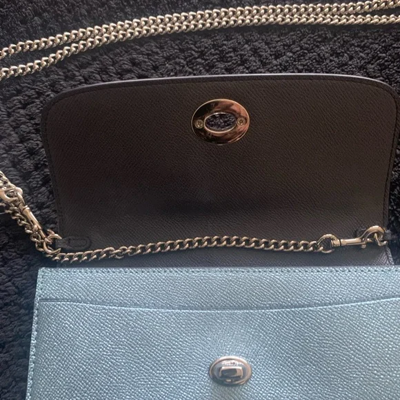 Coach Metallic Skyblue Leather
Chain Crossbody Bag- F22828 - Picture 8 of 12